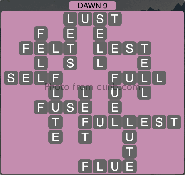 Wordscapes Dawn 9 (Level 1161) Answers » Qunb