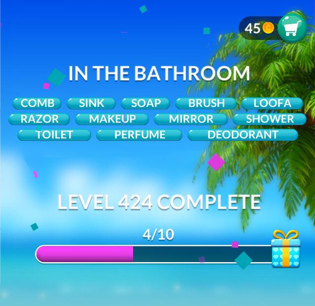 Word Stacks Level 424 In the bathroom Answers » Qunb