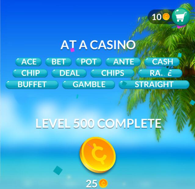 Word Stacks Level 500 At a casino Answers » Qunb