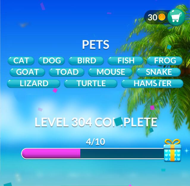Word Stacks Level 304 Pets Answers » Qunb