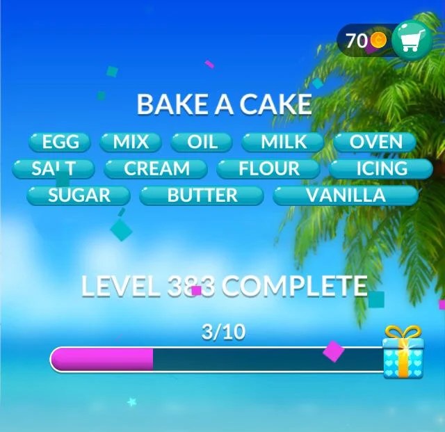 Word Stacks Level 383 Bake a cake Answers » Qunb