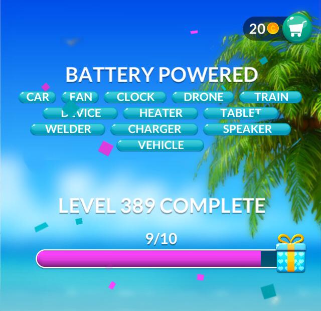 Word Stacks Level 389 Battery powered Answers » qunb