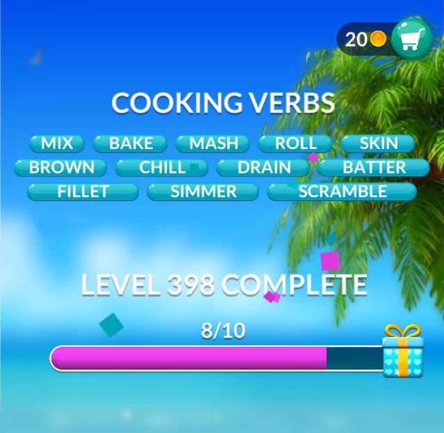 Word Stacks Level 398 Cooking verbs Answers » Qunb