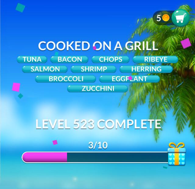 Word Stacks Level 523 Cooked on a grill Answers » Qunb