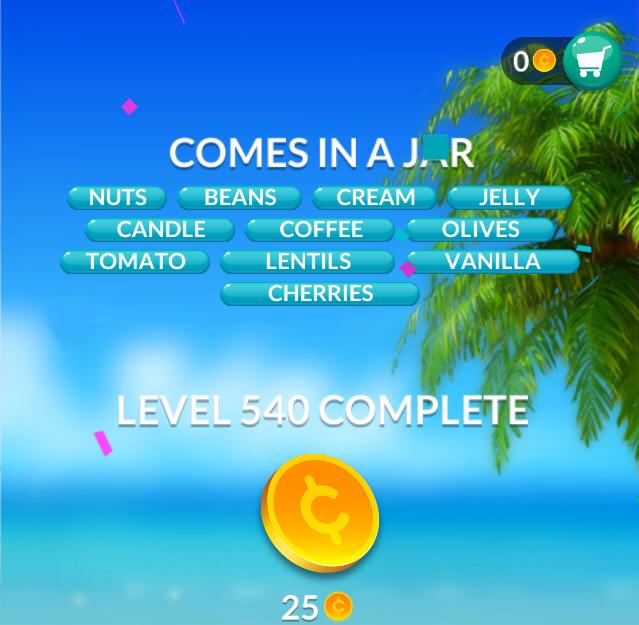 Word Stacks Level 540 Comes in a jar Answers » qunb