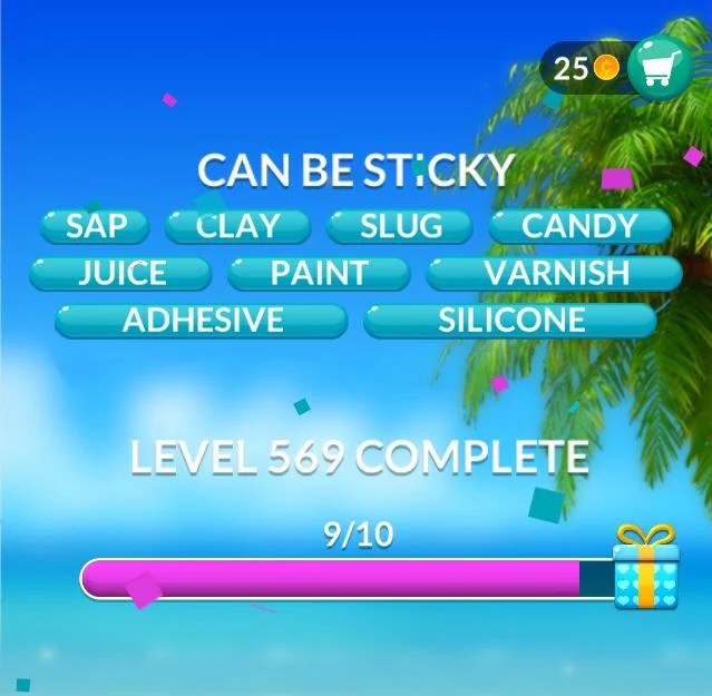 Word Stacks Level 569 Can be sticky Answers » Qunb