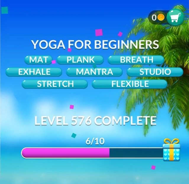 Word Stacks Level 576 Yoga for beginners Answers » Qunb
