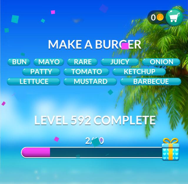 Word Stacks Level 592 Make a burger Answers » Qunb