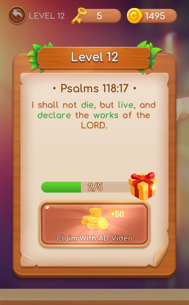 Word Swipe Bible Level 12 » Qunb