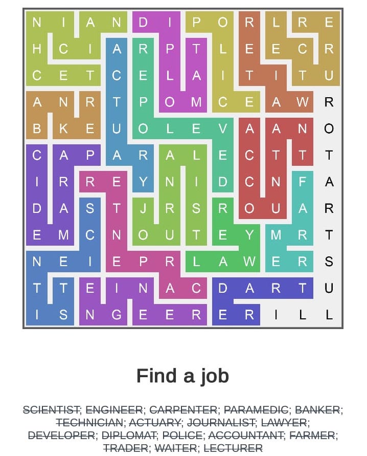 Puzzle Page Word Snake April 20 2019 Solutions » Qunb