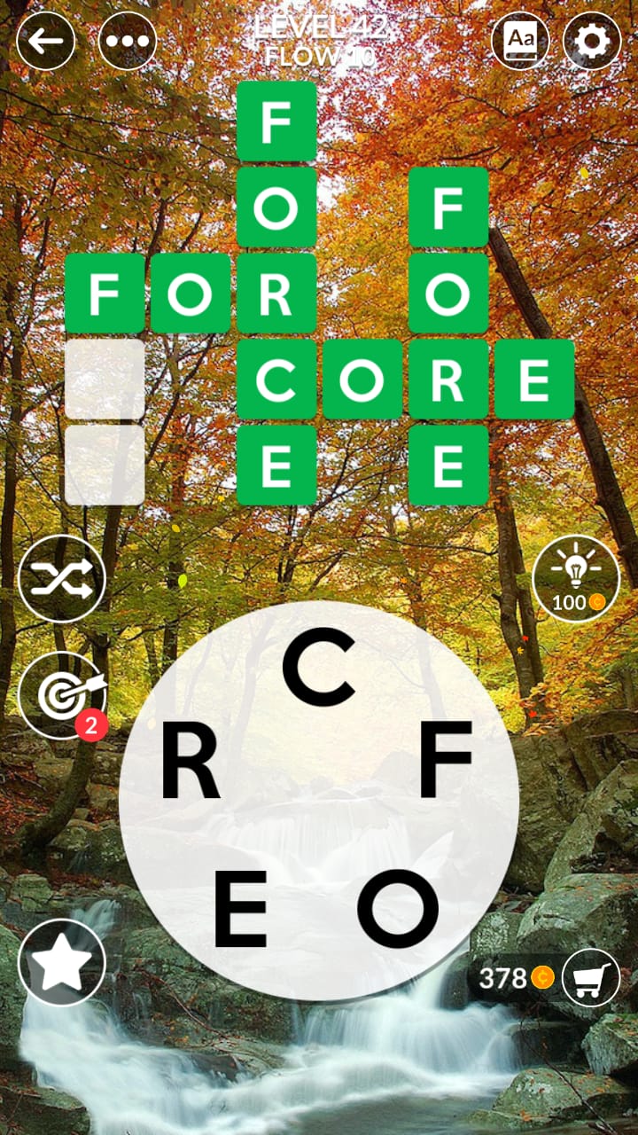 Wordscapes Level 42 (Flow 10 Forest) Answers and Solutions » Qunb