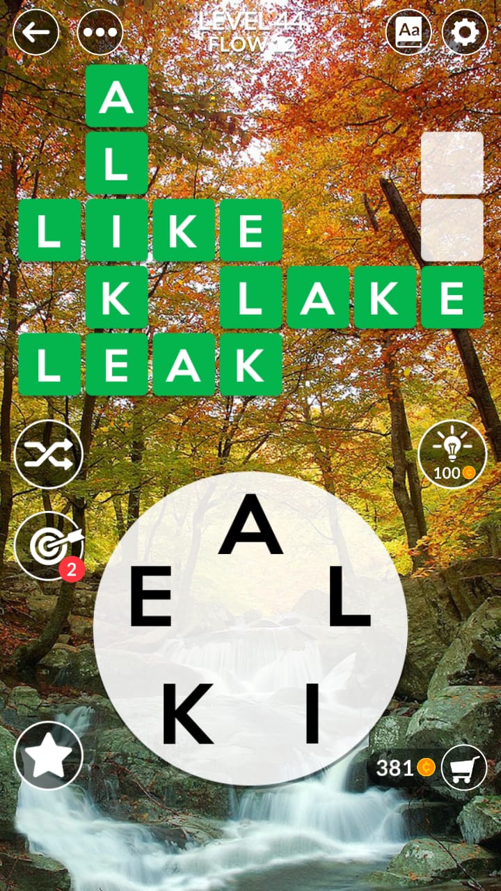 Wordscapes Level 44 (Flow 12 Forest) Answers and Solutions » Qunb