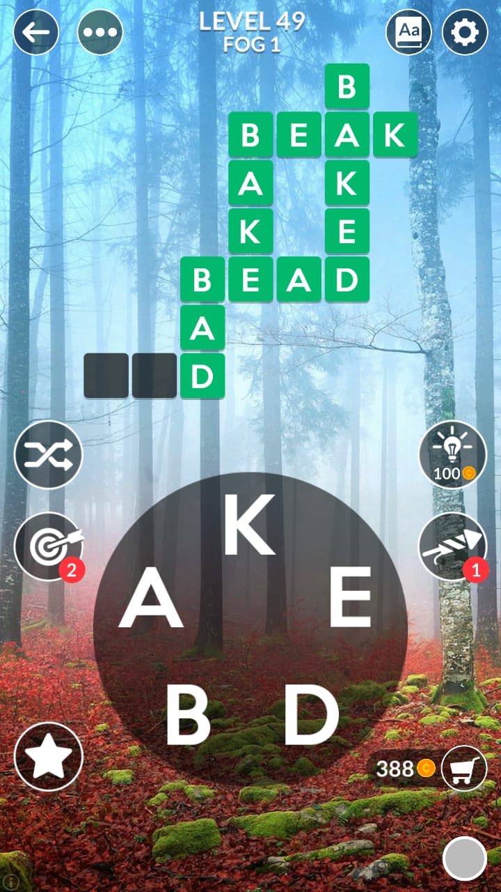 Wordscapes Level 49 (Fog 1 Forest) Answers and Solutions » Qunb