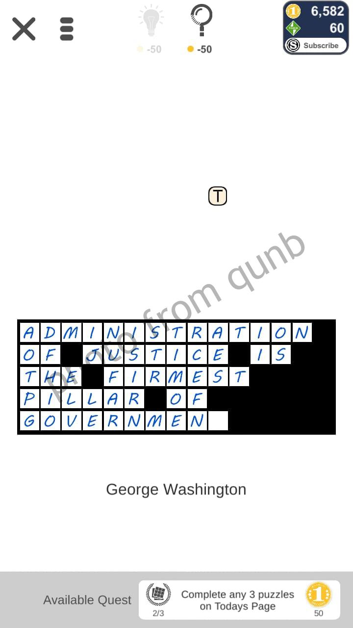 Puzzle Page Quote Slide January 16 2020 Solutions » Qunb