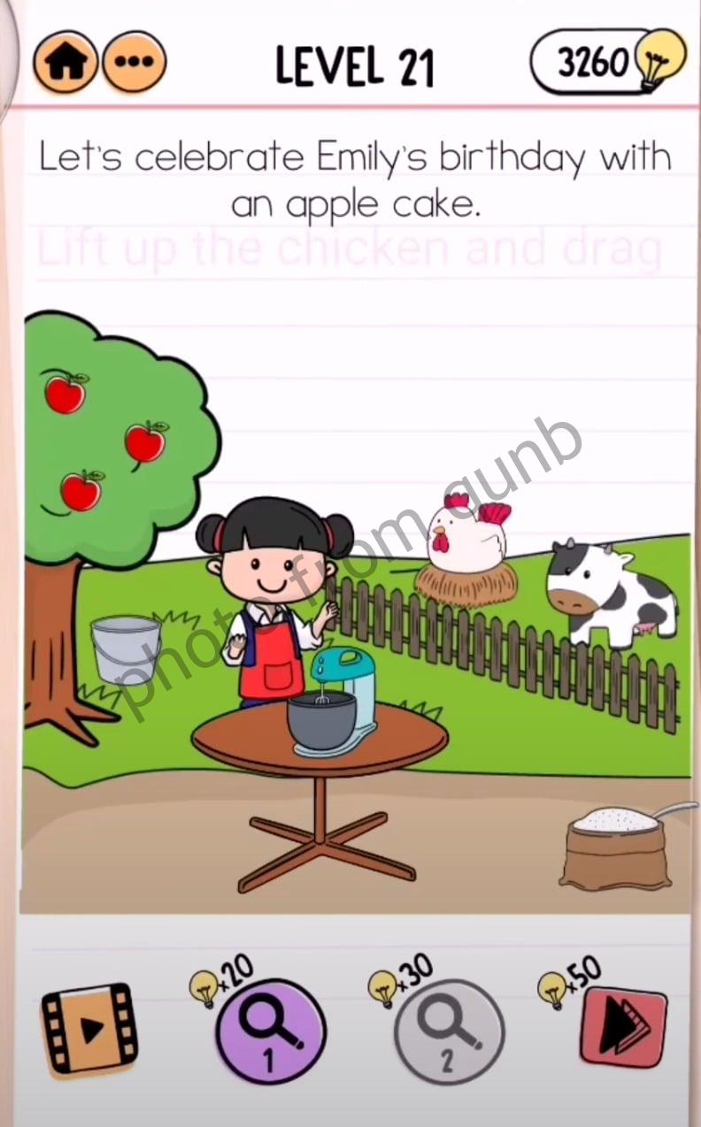 Brain Test 2 Emily's Farm Level 21 Let's celebrate Emily's birthday