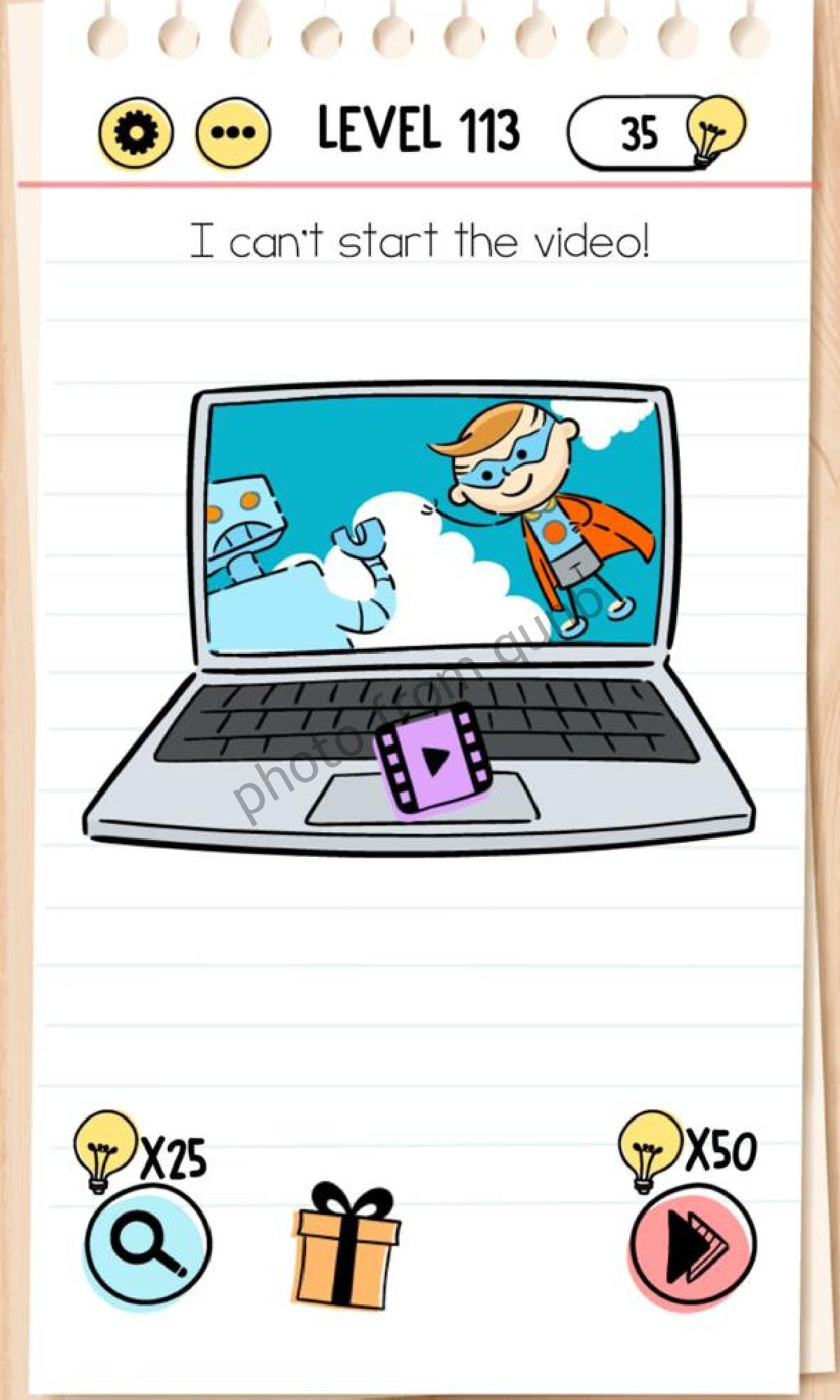 Brain Test Level 113 I can’t start the video Answers Solutions » Qunb