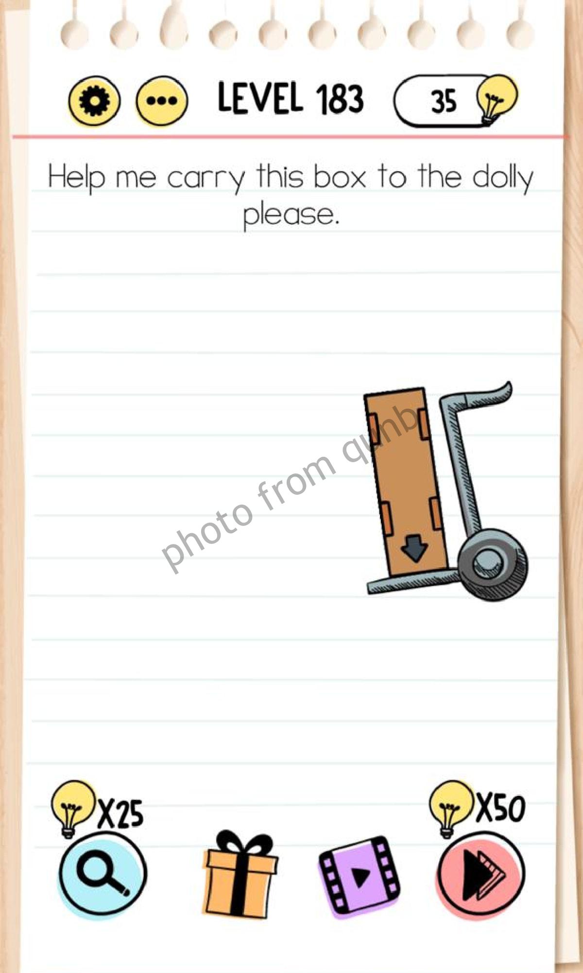 Brain Test Level 183 Help me carry this box to the dolly