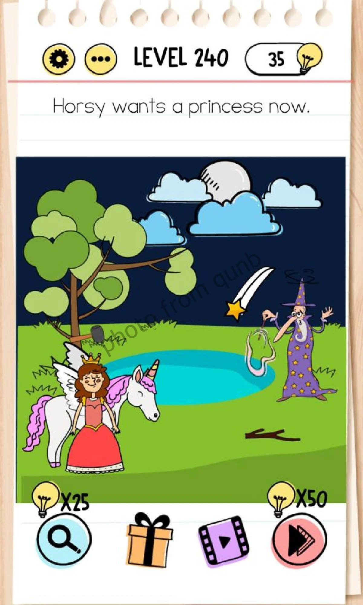 Brain Test Level 240 Horsy wants a princess now Answers Solutions » Qunb