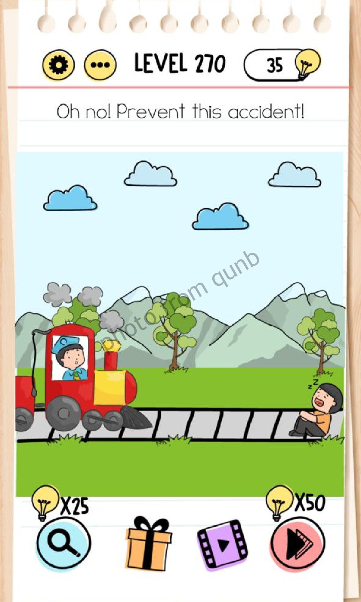 Brain Test Level 270 Oh no! Prevent this accident Answers