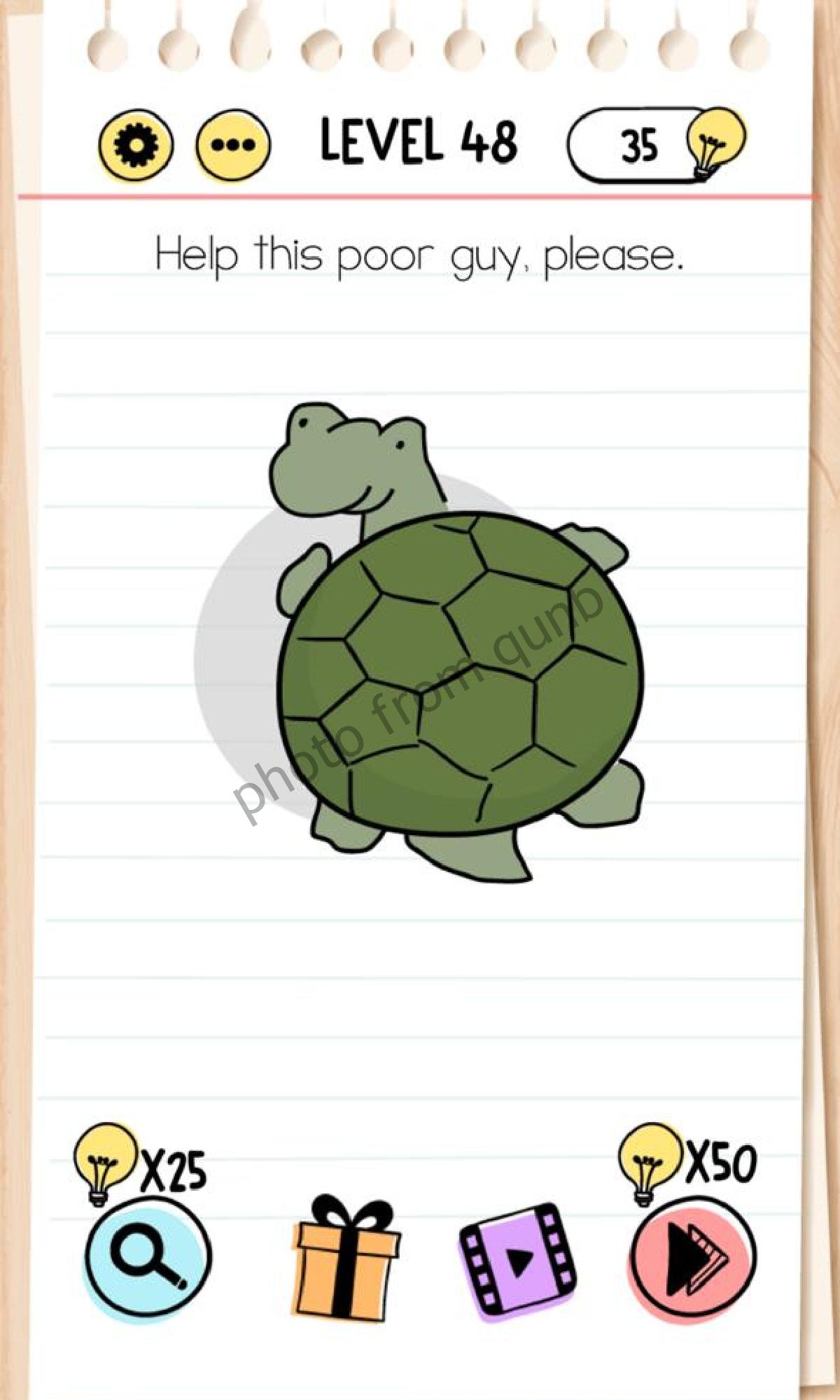 Brain Test Level 48 Help this poor guy, please Answers Solutions » Qunb