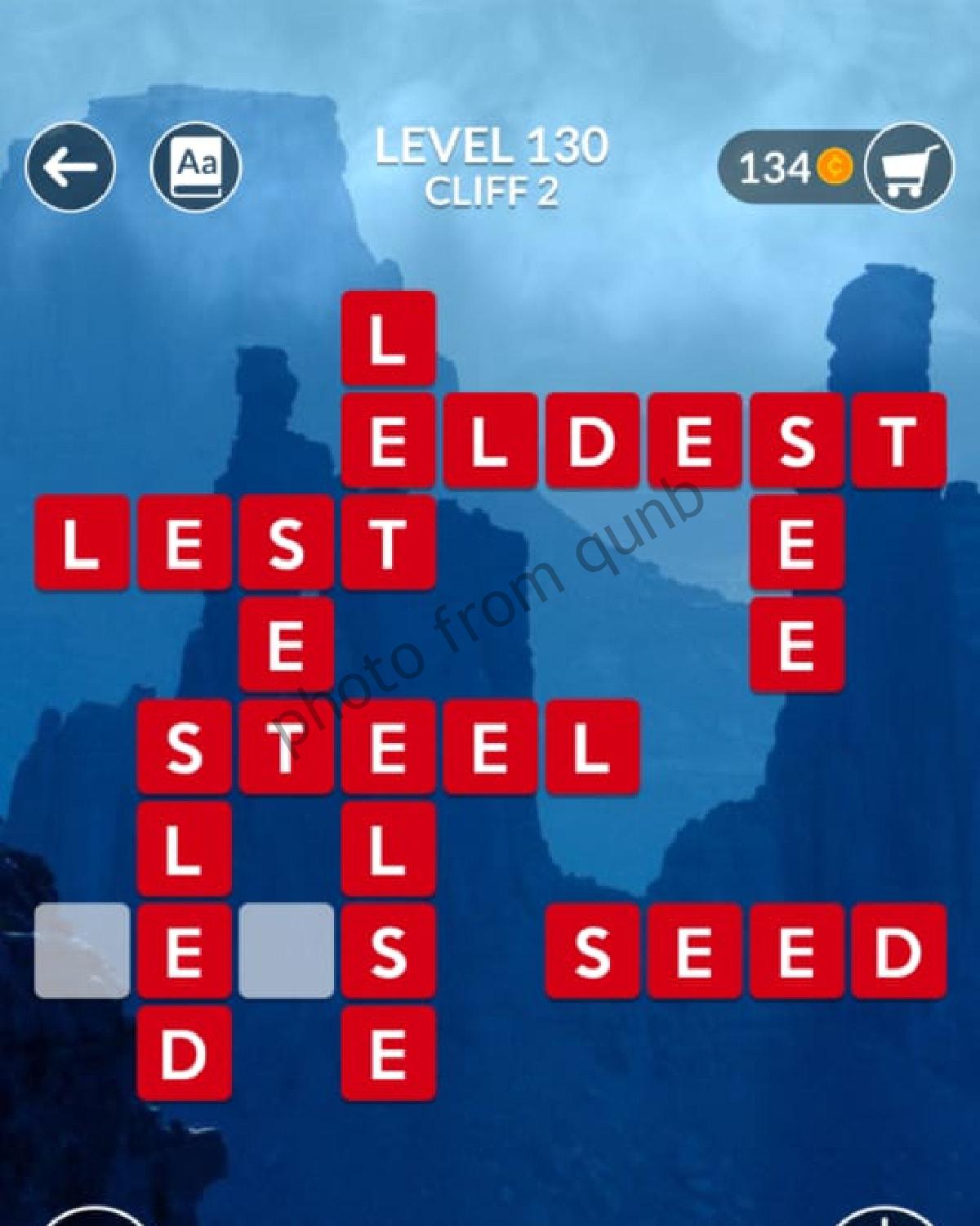 Wordscapes Level 130 Cliff 2 Answers » Qunb