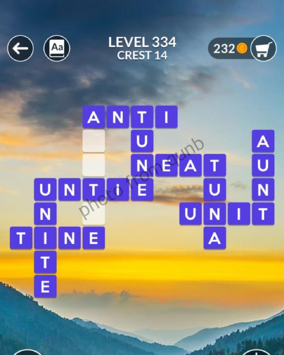 Wordscapes Level 334 Crest 14 Answers » qunb