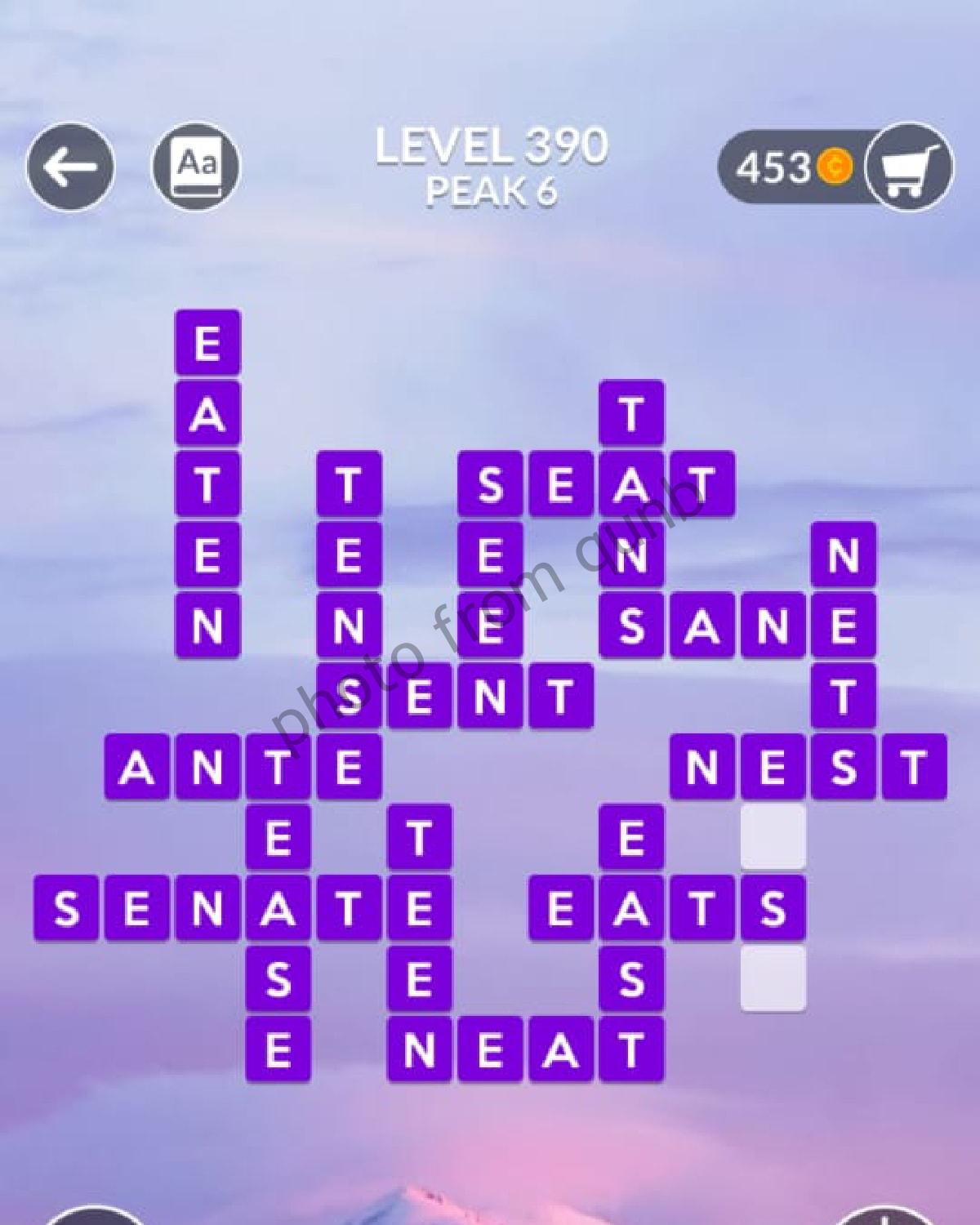 Wordscapes Level 390 Peak 6 Answers » Qunb