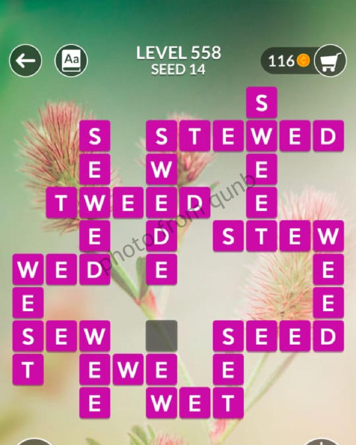Wordscapes Level 558 Seed 14 Answers