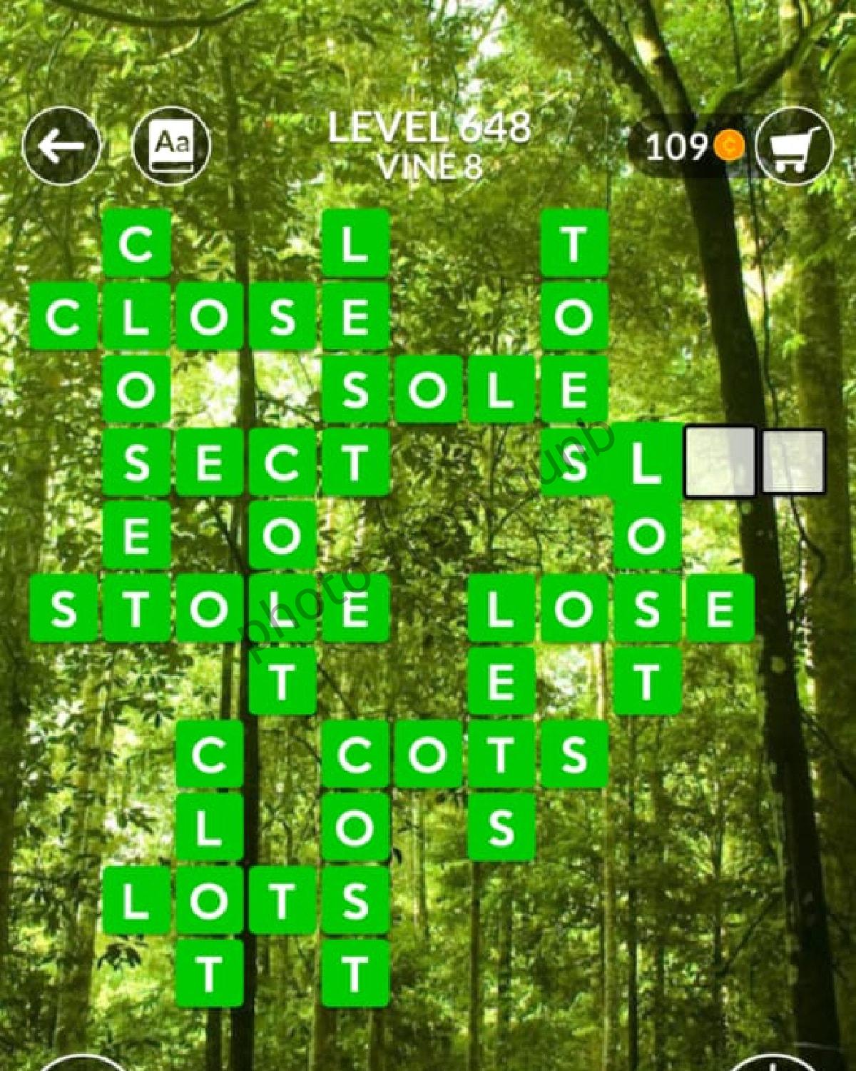 Wordscapes Level 648 Vine 8 Answers