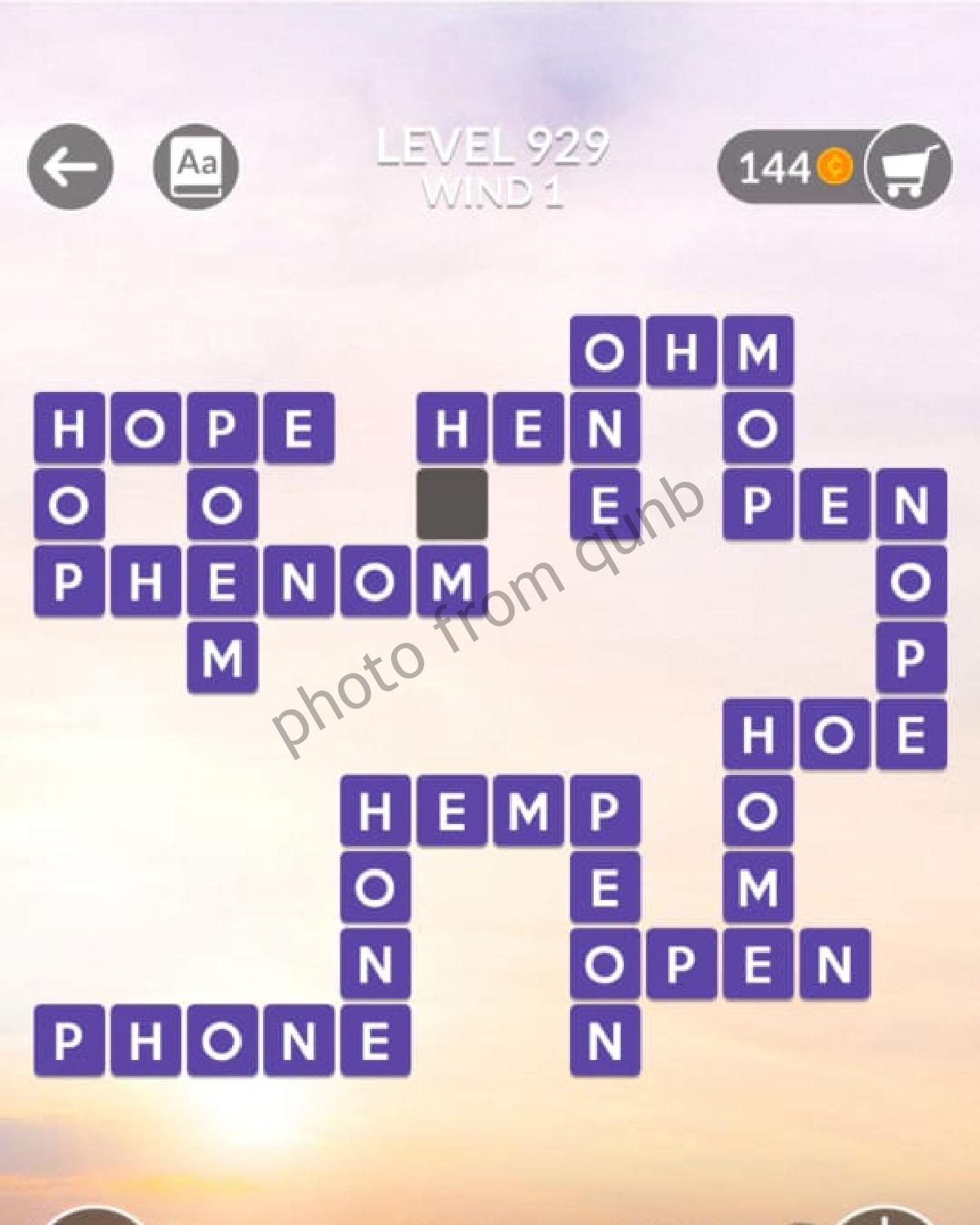 Wordscapes Level 929 Wind 1 Answers » Qunb
