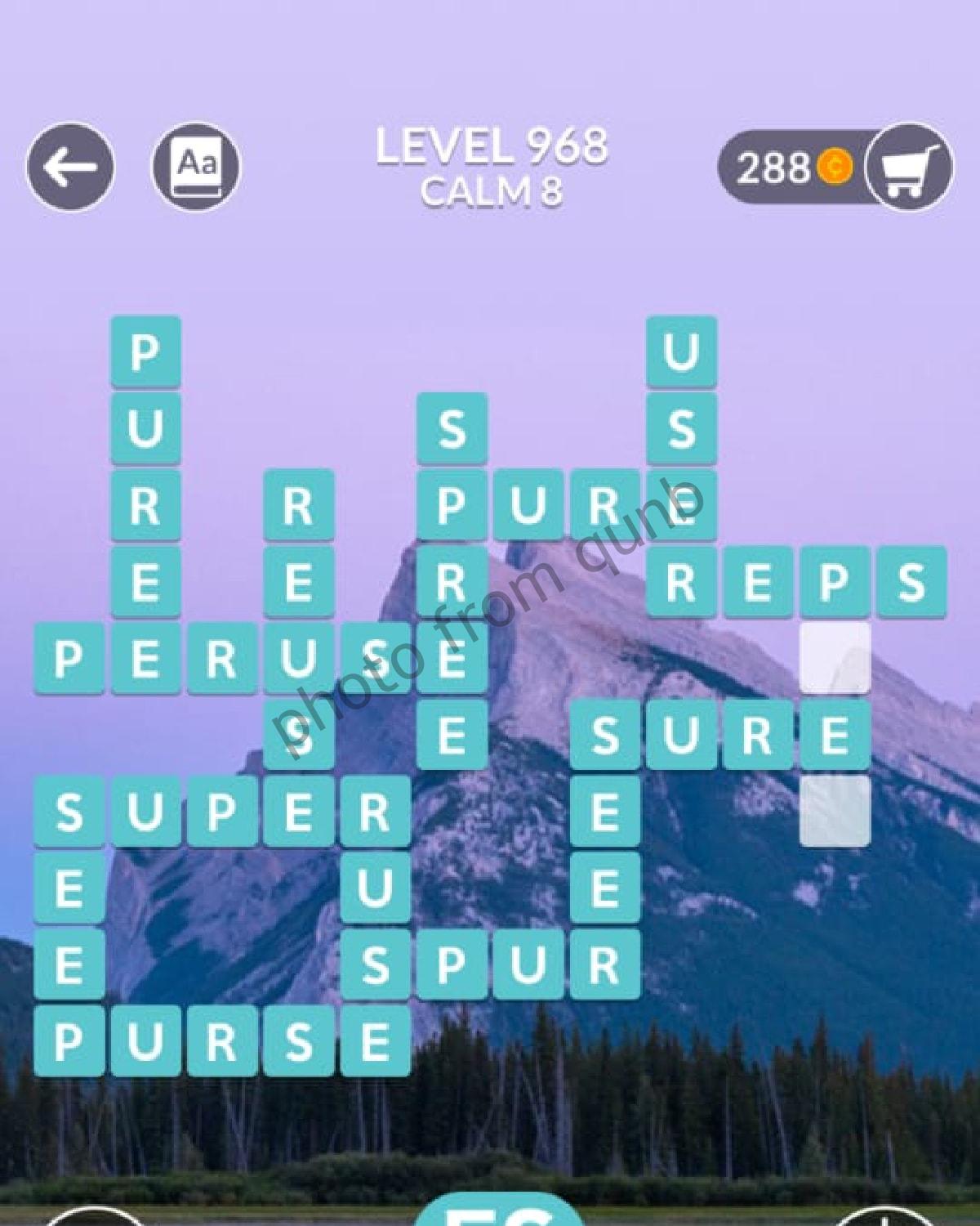 Wordscapes Level 968 Calm 8 Answers » Qunb