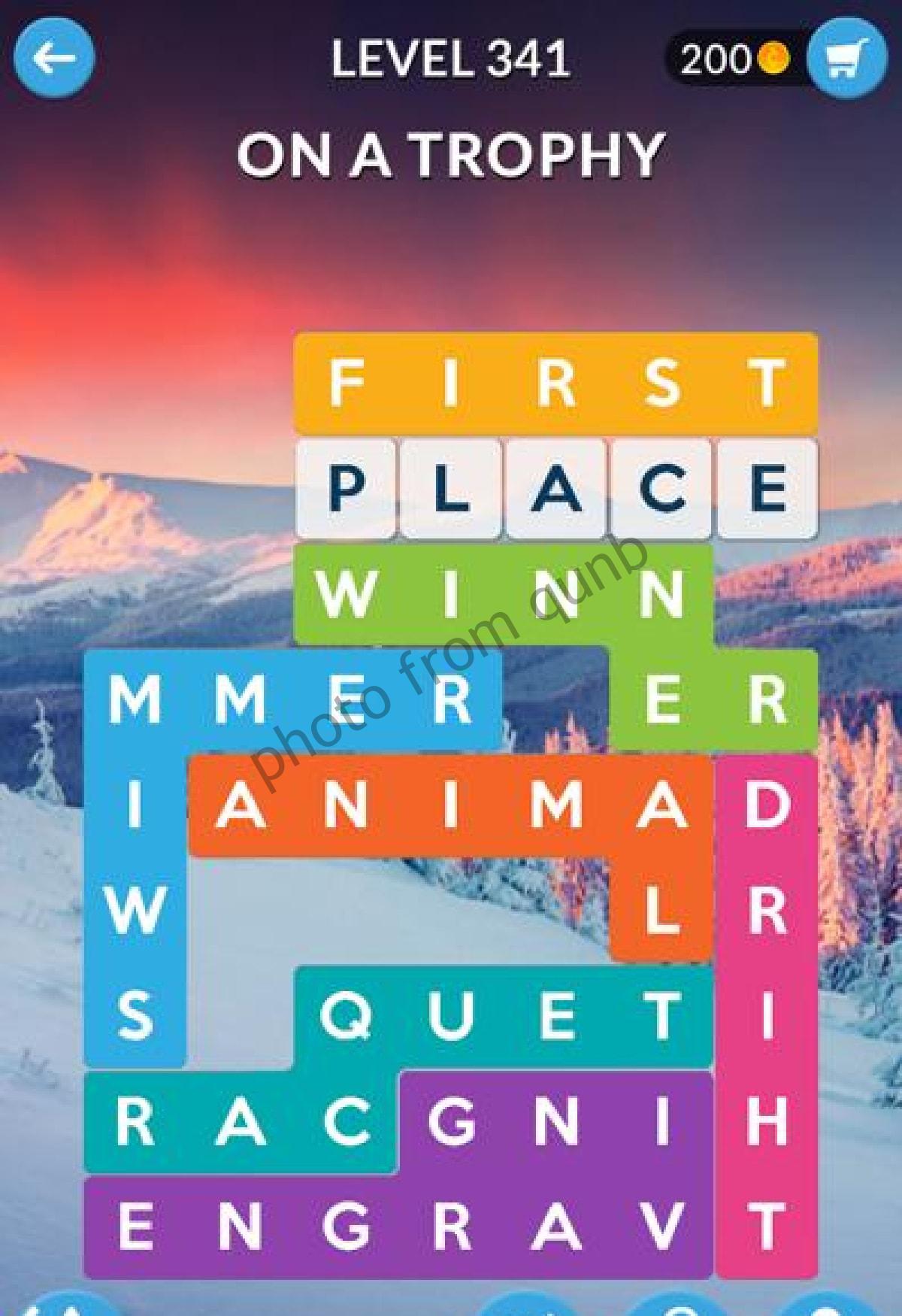 Word Shapes Level 341 On a Trophy Answers » Qunb
