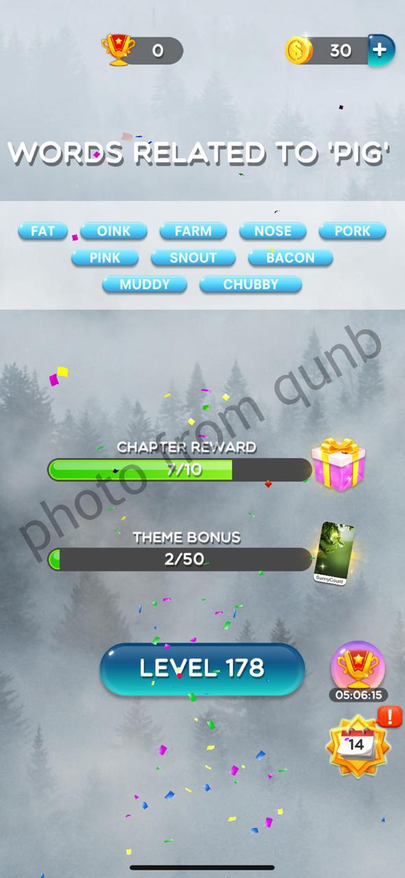 Word Crush Level 177 Words Related to Pig Answers » Qunb