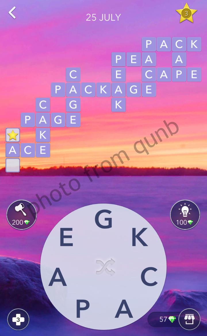 Words of Wonders (WOW) Daily Puzzle July 25 2020 Answers