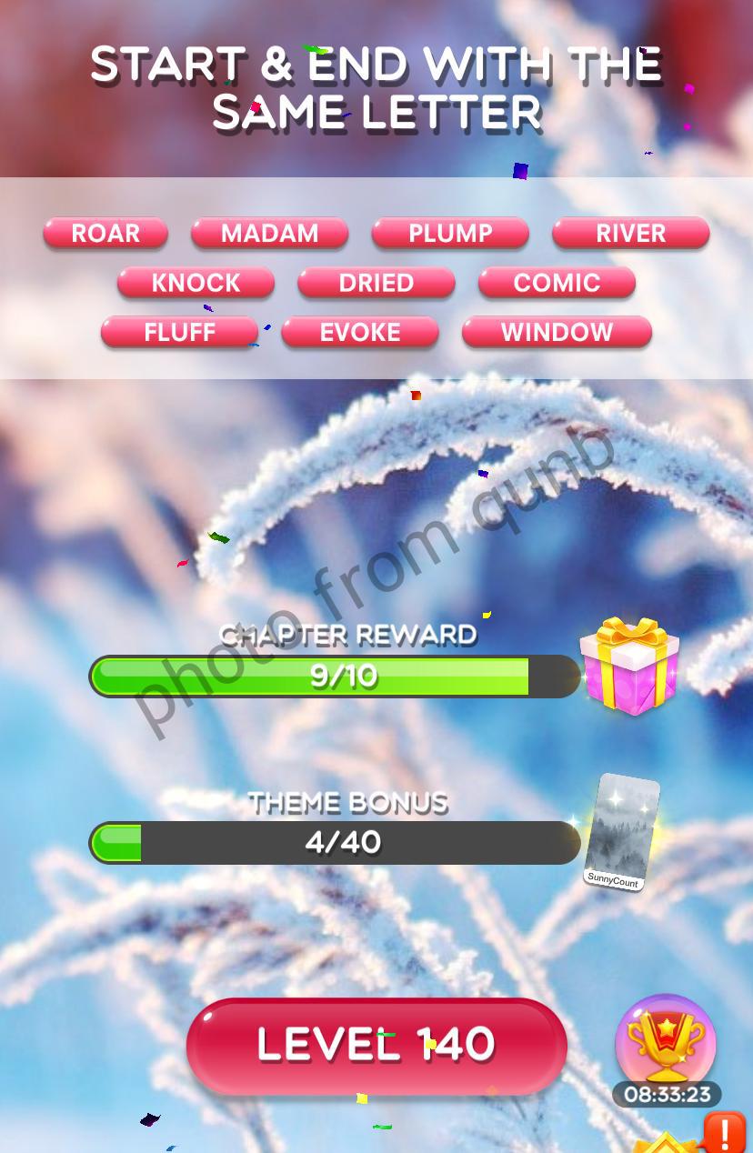 Word Crush Level 139 Start & End With The Same Letter Answers » Qunb