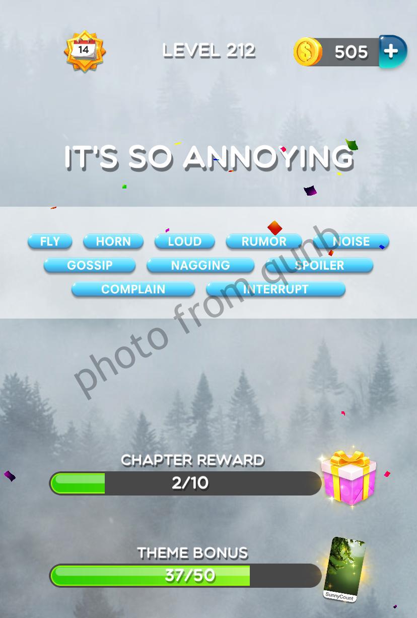 Word Crush Level 212 It’s So Annoying Answers » Qunb