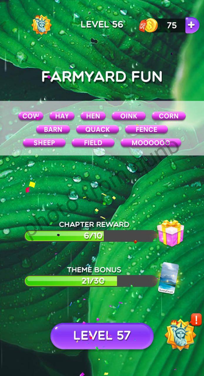 Word Crush Level 56 Farmyard Fun Answers » Qunb