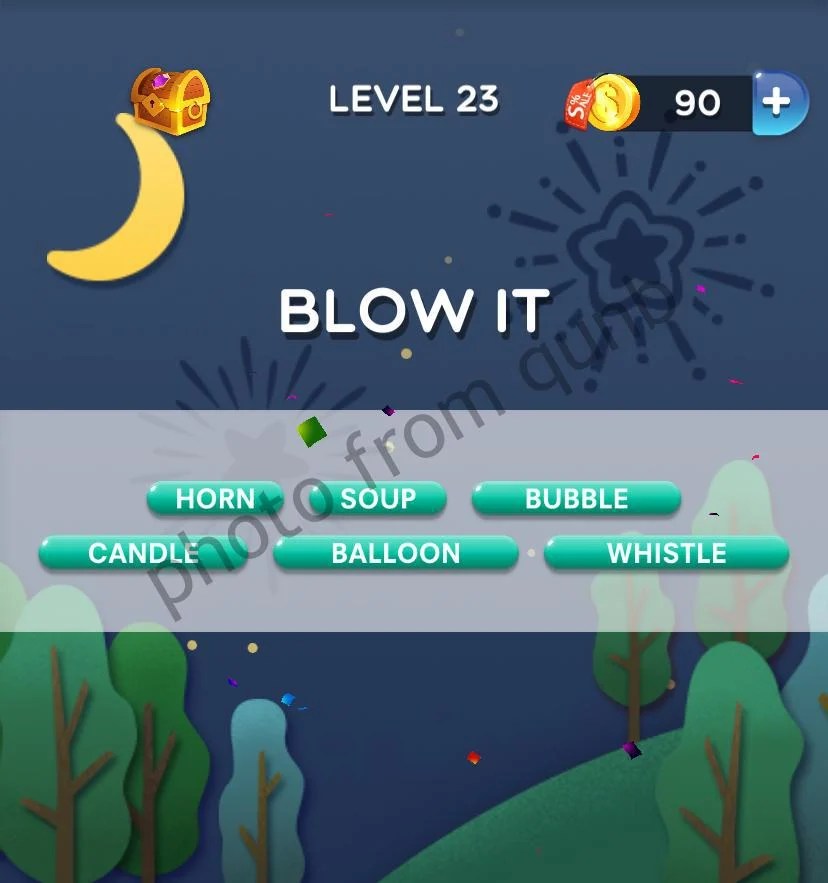 Word Crush Level 23 Blow It Answers