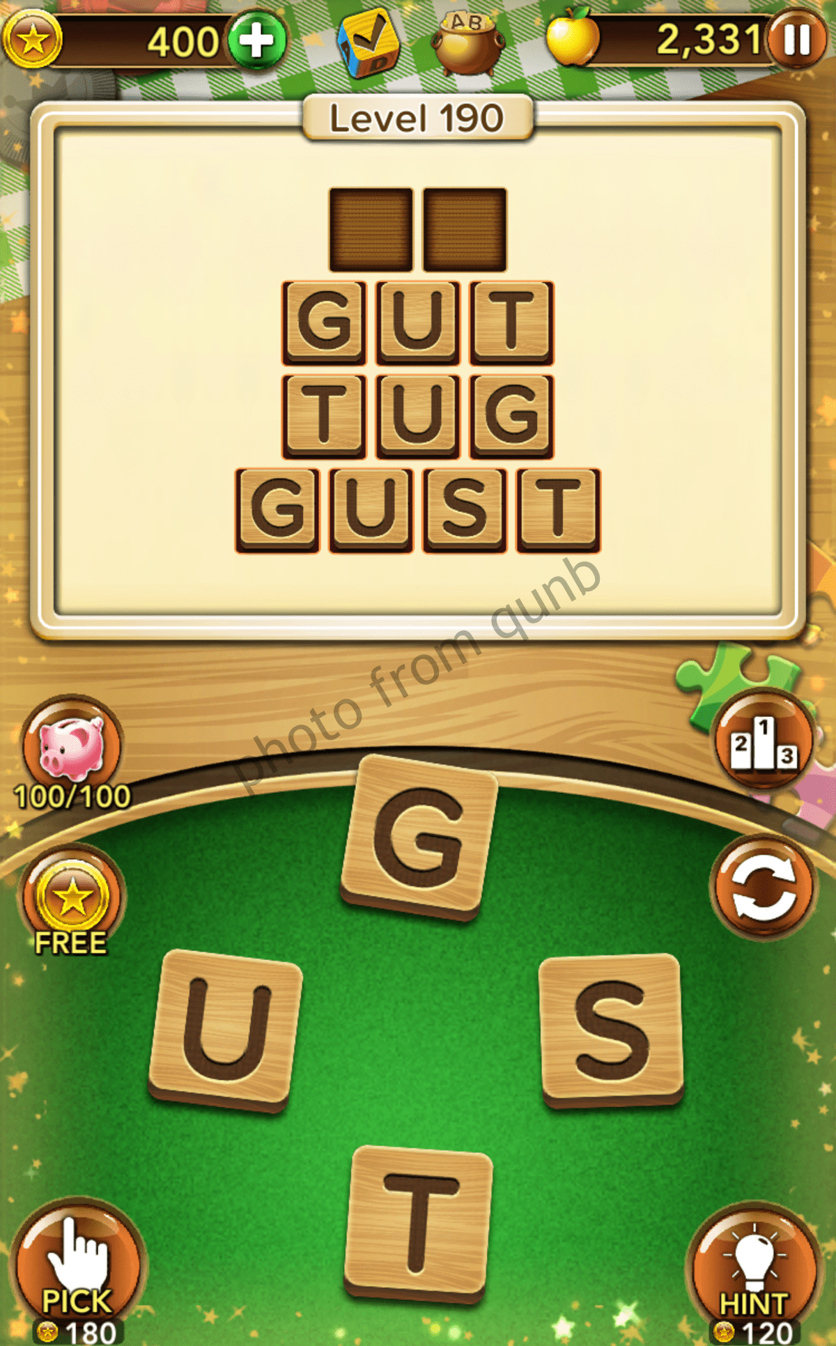 Word Collect Level 190 Answers