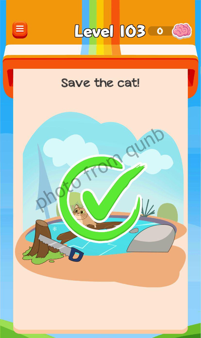 Braindom 3 Level 103 Save the cat Answers