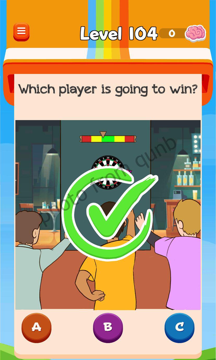 Braindom 3 Level 104 Which player is going to win Answers