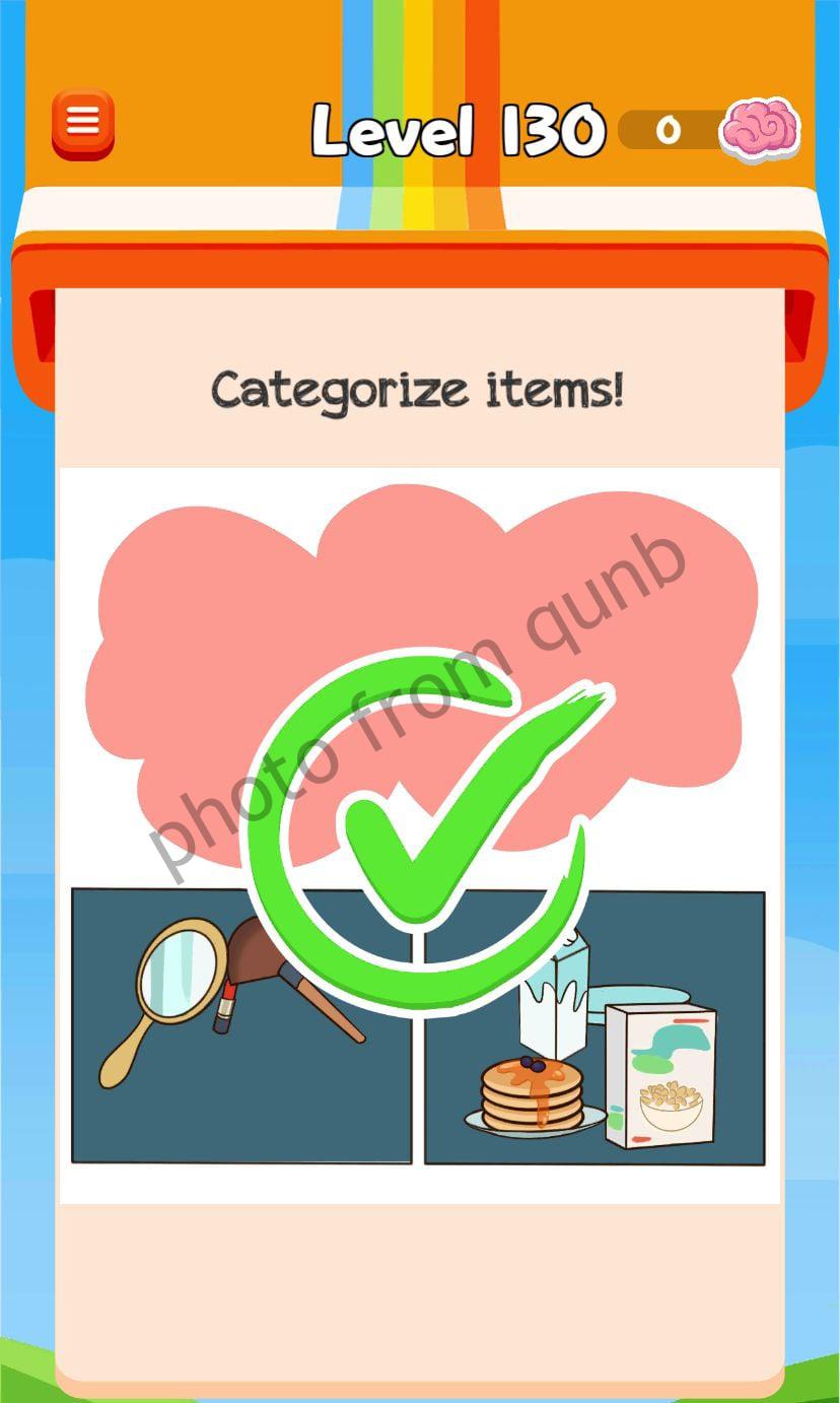 Braindom 3 Level 130 Categorize items Answers » Qunb