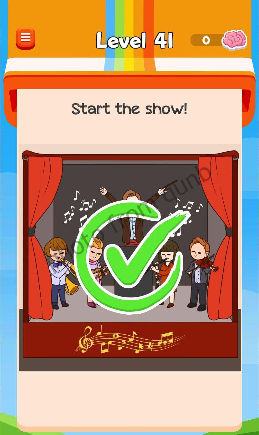 Braindom 3 Level 41 Start the show Answers » qunb