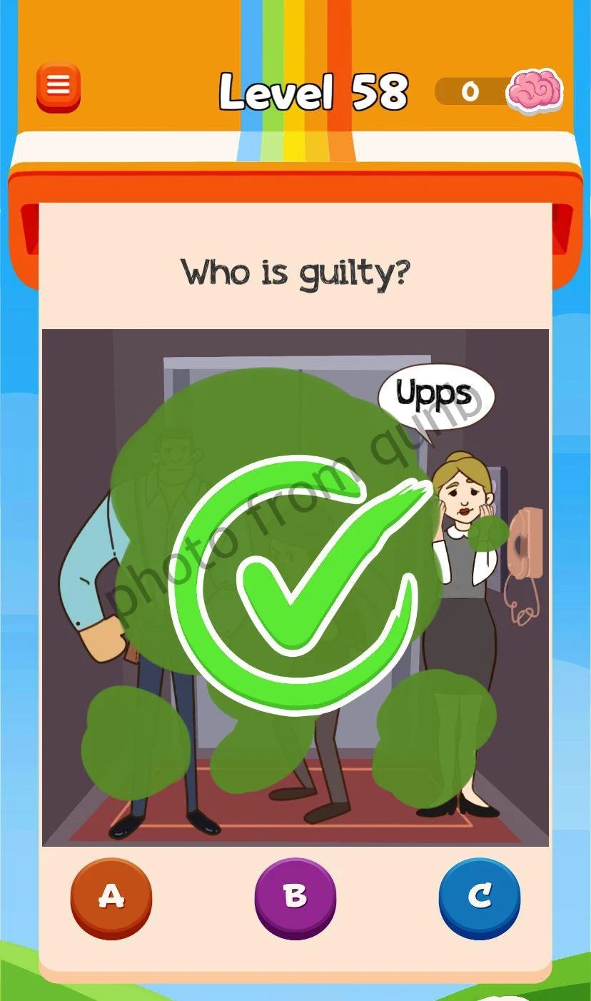 Braindom 3 Level 58 Who is guilty Answers
