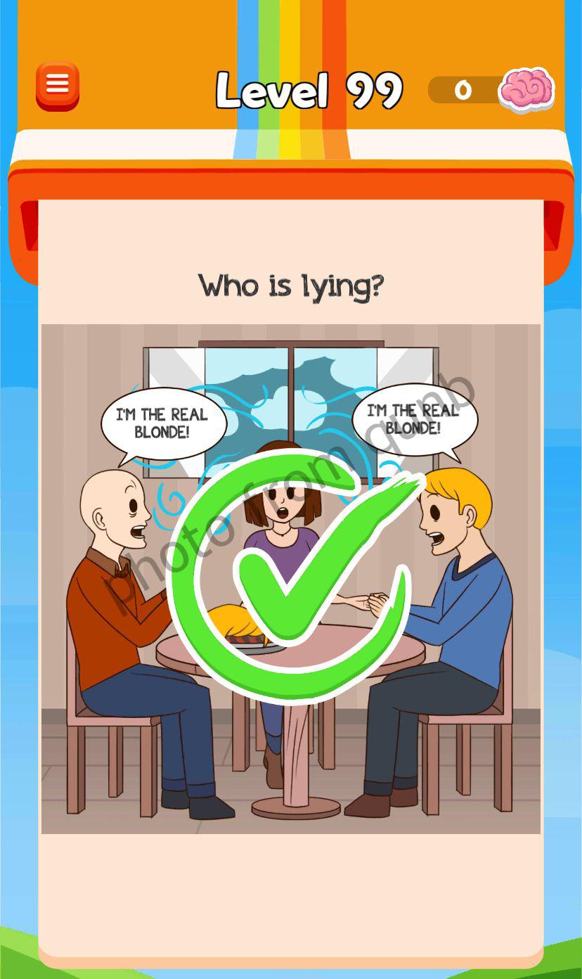 Braindom 3 Level 99 Who is lying Answers » Qunb
