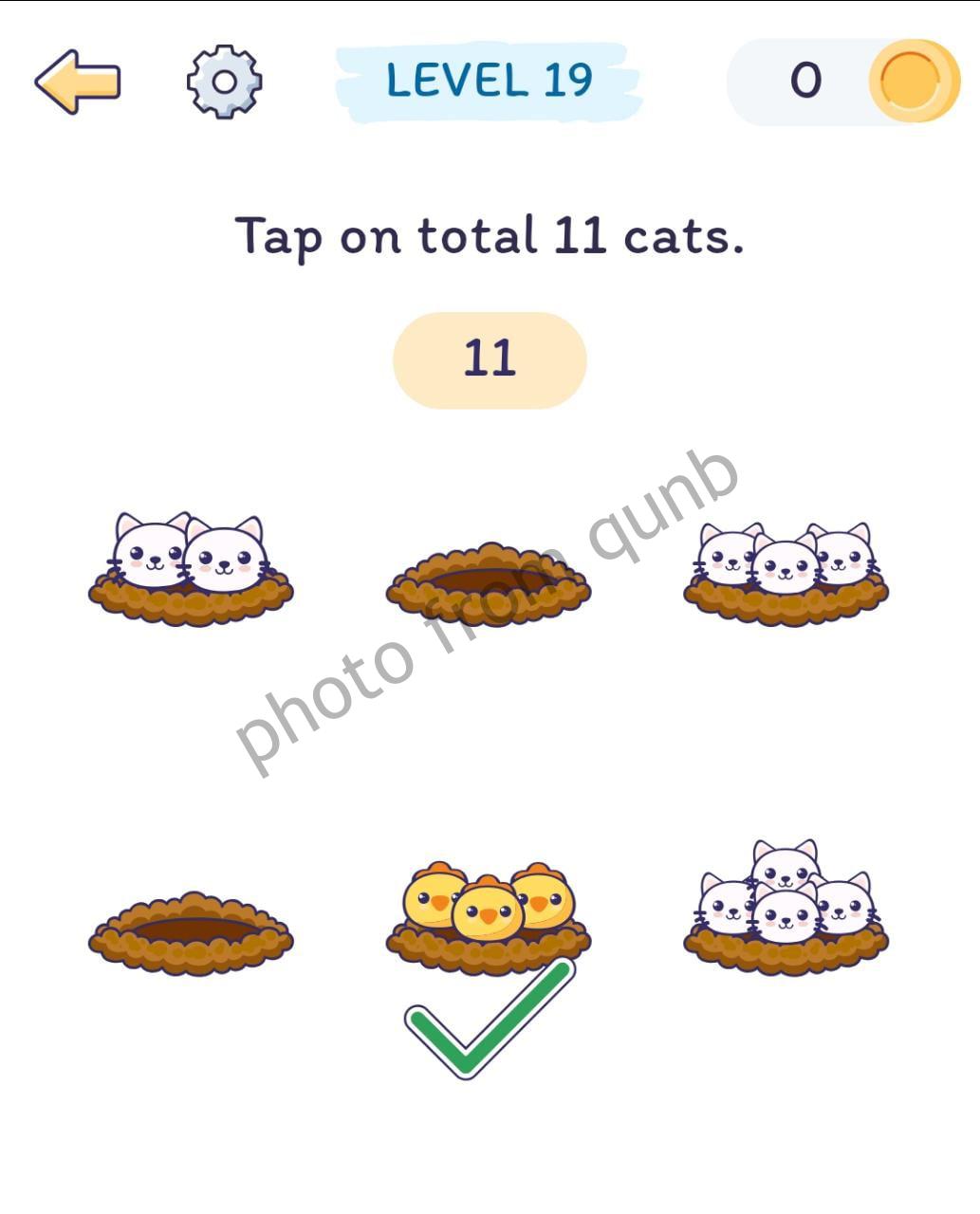 Smart Brain Classics Level 19 Tap on total 11 cats Answers » qunb