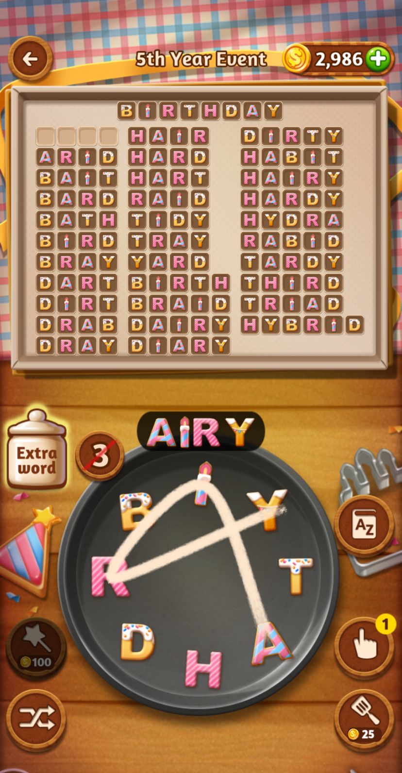 Word Cookies 5th Anniversary Event Level 14 » Qunb