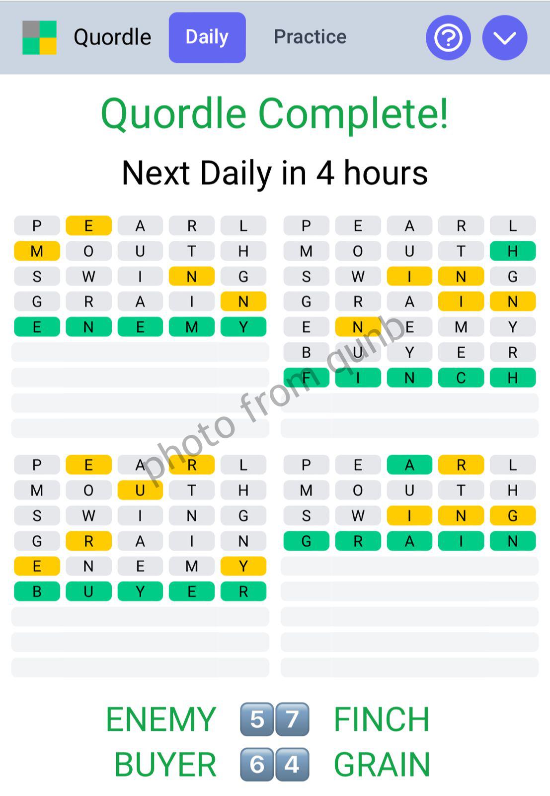 Quordle March 26 2022 Answers » qunb