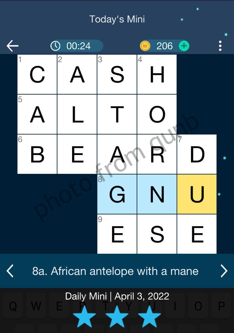 Daily Themed Mini Crossword April 3 2022 Answers
