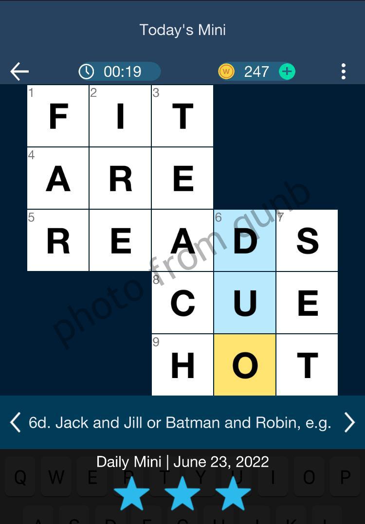 Daily Themed Mini Crossword June 23 2022 Answers » Qunb